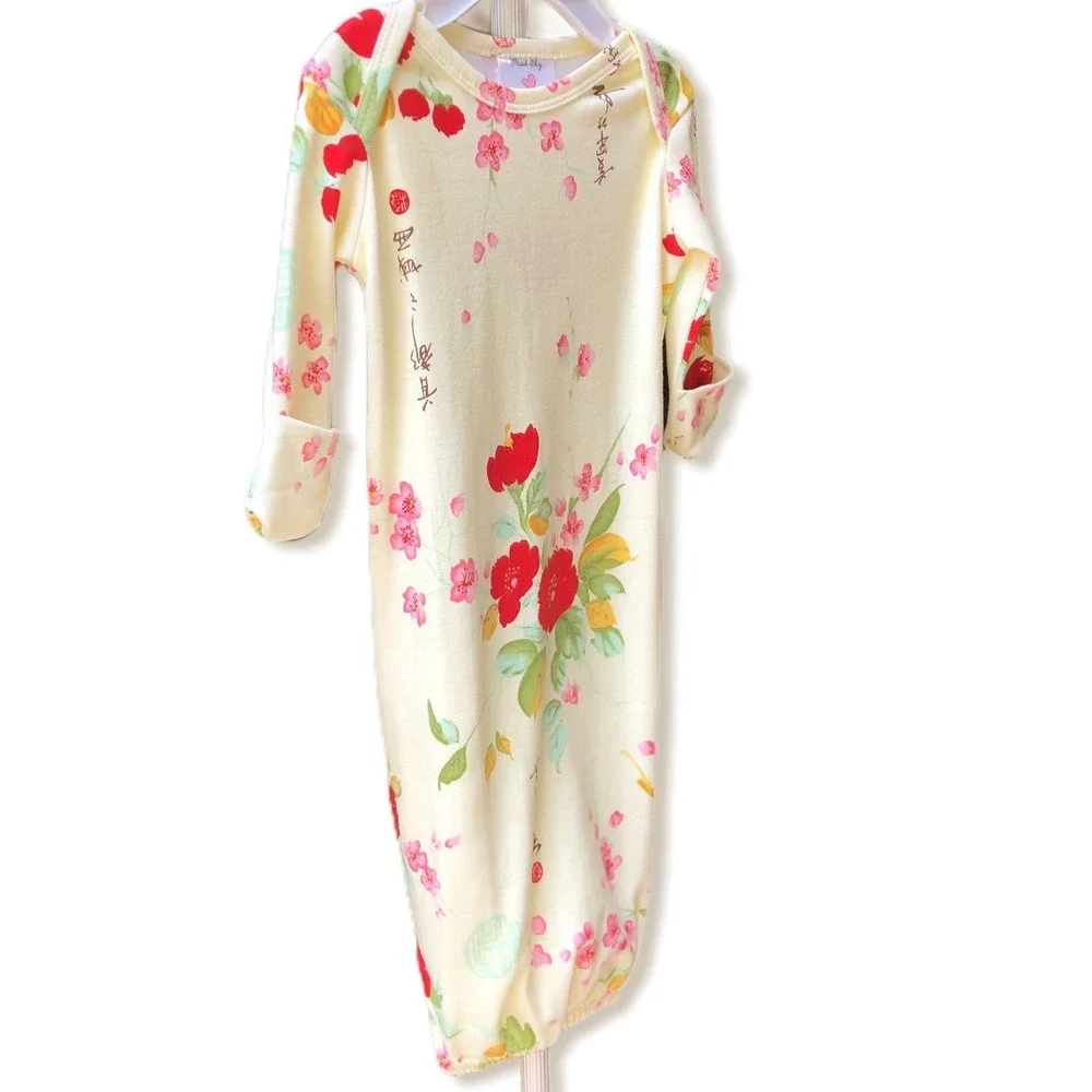 New Mad Sky Baby Floral Sleep Gown Yellow Cherry Blossom Newborn Sleeper